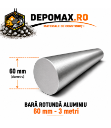 Bara rotunda aluminiu 60 mm, 3 metri, EN AW-6082